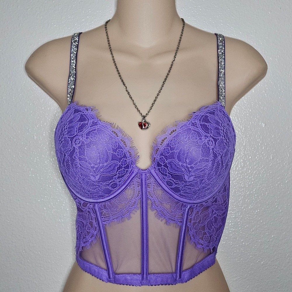 Victoria's Secret Sexy Purple Lace Push Up Corset